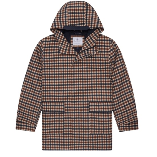 Aquascutum Active Wool Hooded Active Coat Club Check Jacket - Image 1