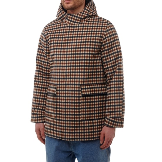 実寸L 80s Aquascutum Club check Wool Coat Aquascutum Active Wool Hooded Active Coat Club Check Jacket