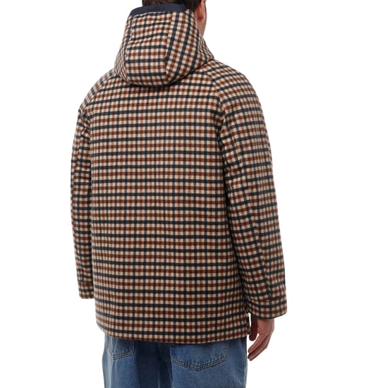 Aquascutum Active Wool Hooded Active Coat Club Check Jacket