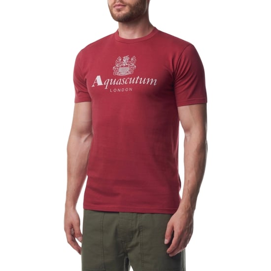 Aquascutum Active Beach Basic T-shirt Met Groot Logo In Bordeauxrood - Image 3