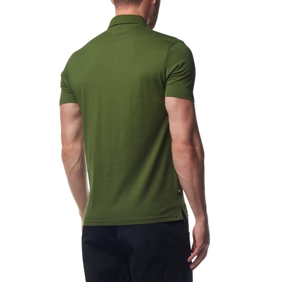 Aquascutum Active Beach Sailor Check Polo Army Green Polo Shirt - Image 4