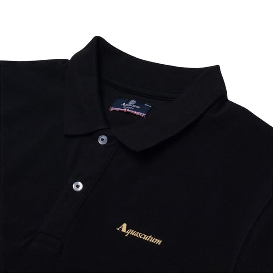 Aquascutum Active Cotton Polo Dry-fit Black Polo Shirt - Image 2