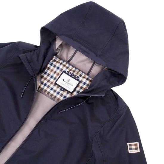 Aquascutum Active Navy Blue Shell Hybrid Hooded Jacket - Image 5