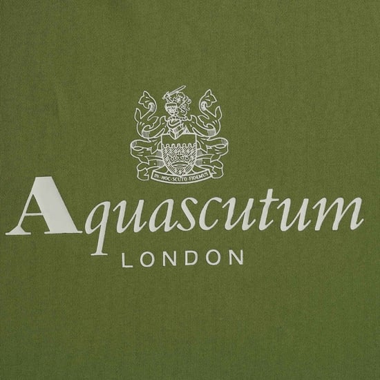 Aquascutum Active Big Logo Rundringad Armégrön Tröja - Image 3