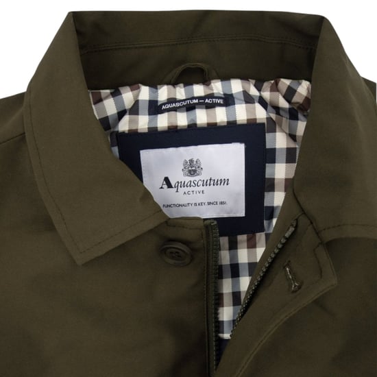 Aquascutum Active Shell Active Mid Trench Army Green Jacket - Image 4