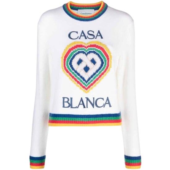 Casablanca Heart Casa Brand Tröja Vit Stickad - Image 1