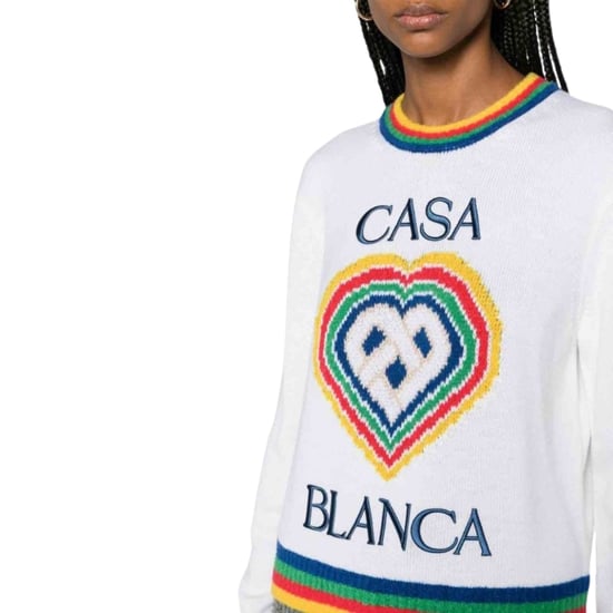 Casablanca Heart Casa Brand Tröja Vit Stickad - Image 4