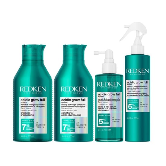 Redken Acidic Grow Full System Densifying Shampoo 300ml, Conditioner 300ml, Hair Serum 100ml And Instant Densifying Spray 200ml Pack - Image 1