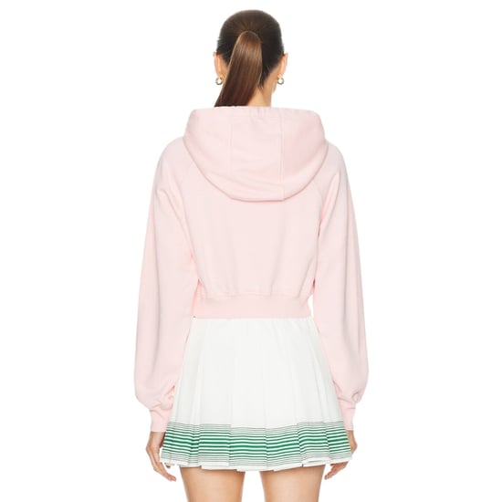 Casablanca Printed Cropped Hoodie Afro Cubism Tennis Club Pale Pink Hoodies - Image 4