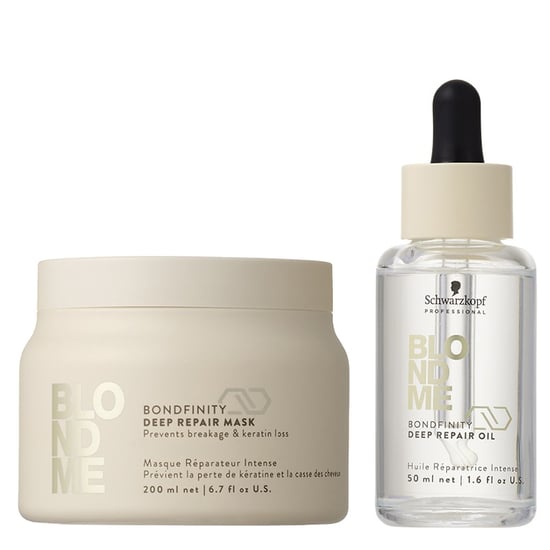 Schwarzkopf Blondme Bondfinity Deep Repair Mask 200ml & Blondme Renewal Oil 50ml Duo - Image 1