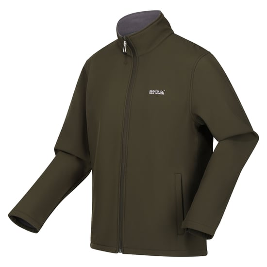 Regatta Mens Cera V Wind Resistant Soft Shell Jacket (Dark Khaki) - Image 3