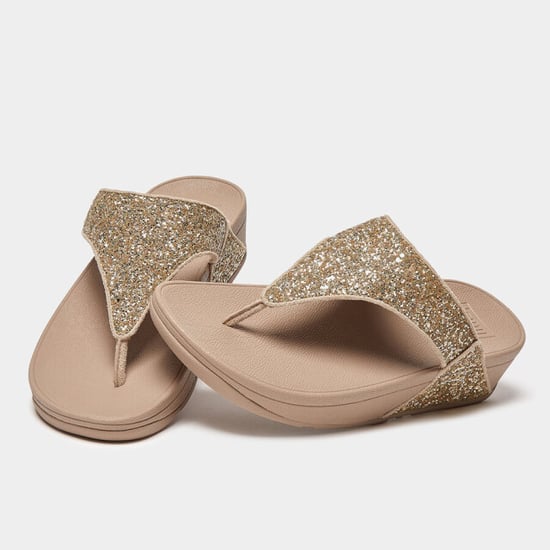 FitFlop Fitflop™ lulu glitter slippers dames – latte beige comfort teenslippers - Image 4