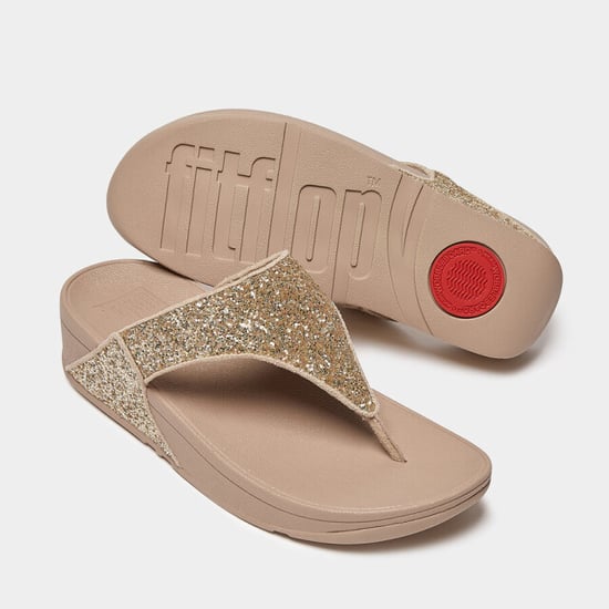 FitFlop Fitflop™ lulu glitter slippers dames – latte beige comfort teenslippers - Image 6