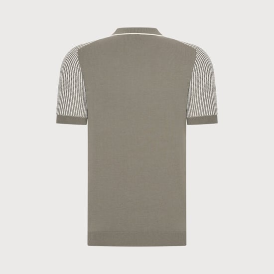 Blue Industry De gebreide print polo | - Image 3