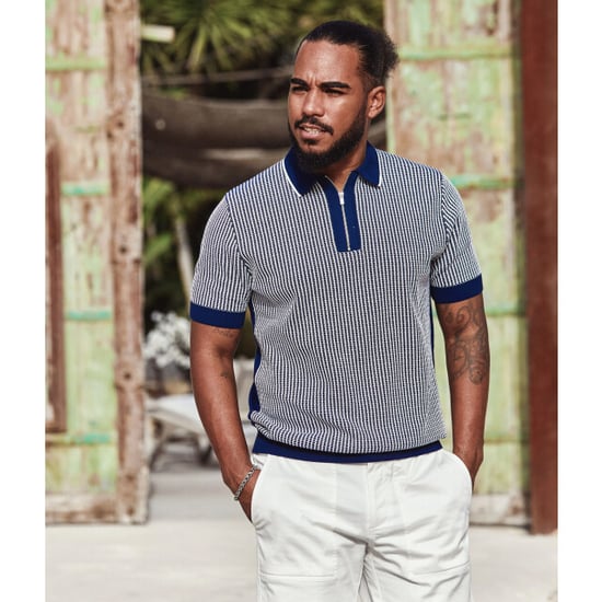 Blue Industry De gebreide print polo | - Image 4