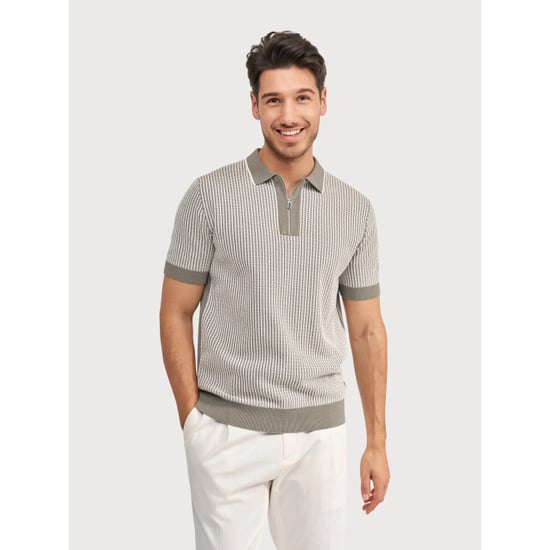 Blue Industry De gebreide print polo | - Image 5