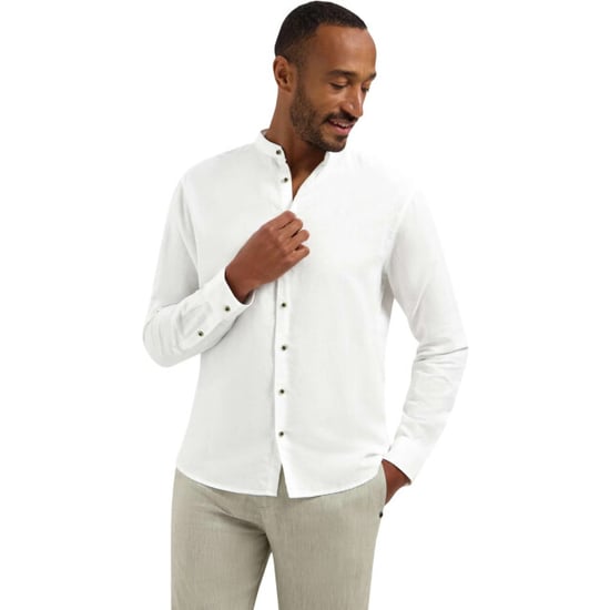No Excess Shirt h linen granddad white - Image 3
