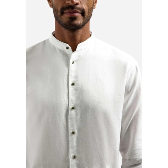 No Excess Shirt h linen granddad white - Image 6