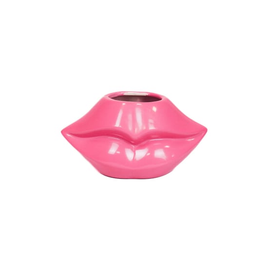 House Vitamin Pot lip ceramic neon pink 21x19x11cm - Image 2