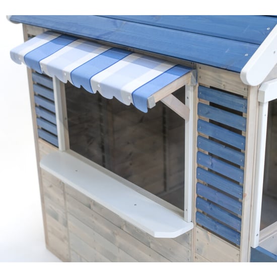 Wendi Toys Houten speelhuis strandwinkel blauw voor buiten / tuin - Image 3