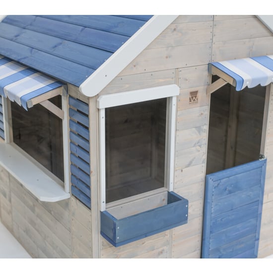 Wendi Toys Houten speelhuis strandwinkel blauw voor buiten / tuin - Image 5