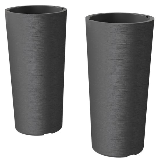 4gardenz 4goodz set van 2 bbloempotten rond 35x60 cm donker - Image 1