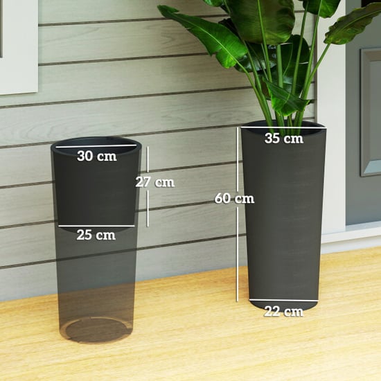 4gardenz 4goodz set van 2 bbloempotten rond 35x60 cm donker - Image 3