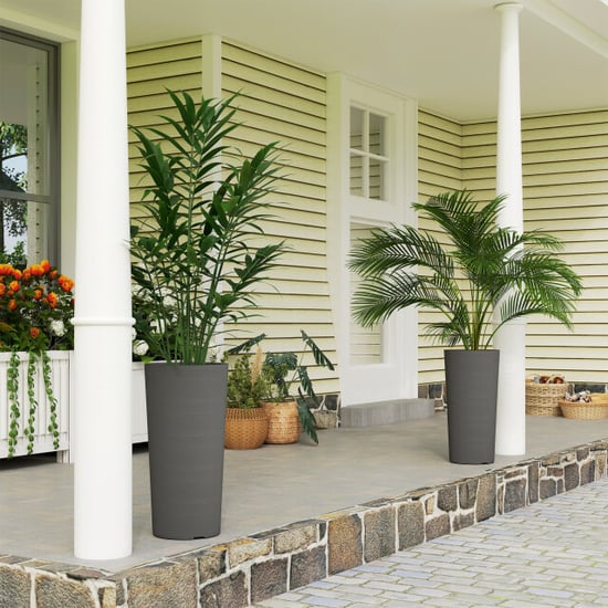 4gardenz 4goodz set van 2 bbloempotten rond 35x60 cm donker - Image 5