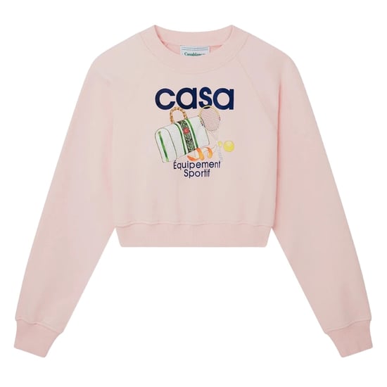 Casablanca Bedrukte Cropped Sport-sweatshirts In Roze - Image 1