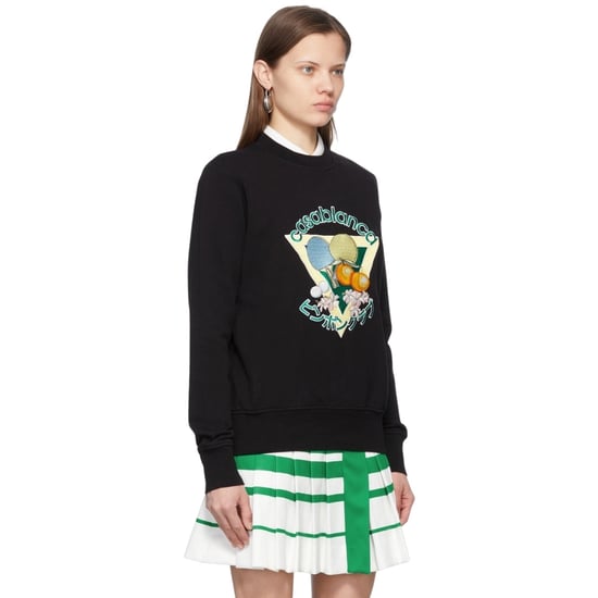 Casablanca Embroidered Ping Pong Club Black Sweatshirts - Image 3