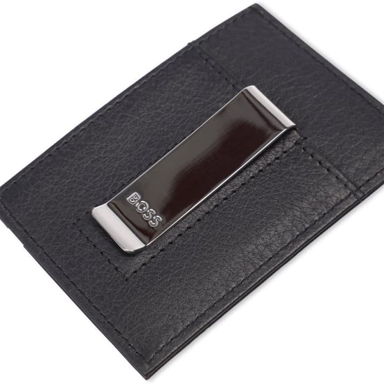 Accessories Boss Branded Card Holder with Money Clip in Navy - Image 3
