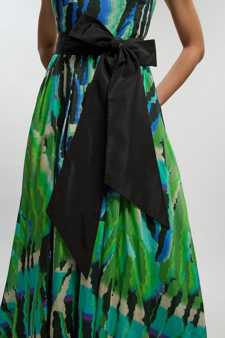 Silk Cotton Animal Strappy Maxi Dress - Image 3
