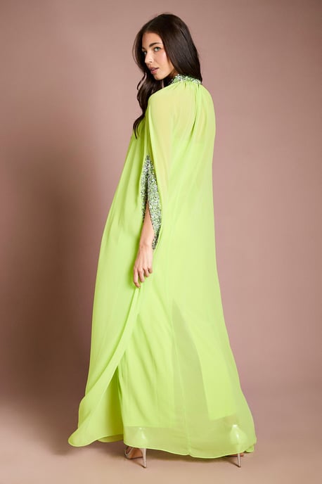 Coast Muse Chiffon Cape Dress - Image 3