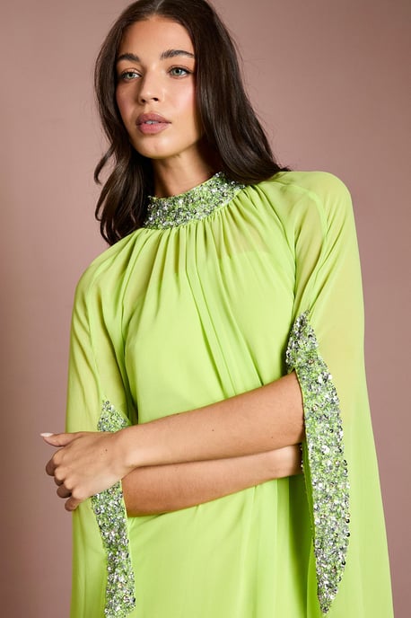 Coast Muse Chiffon Cape Dress - Image 4