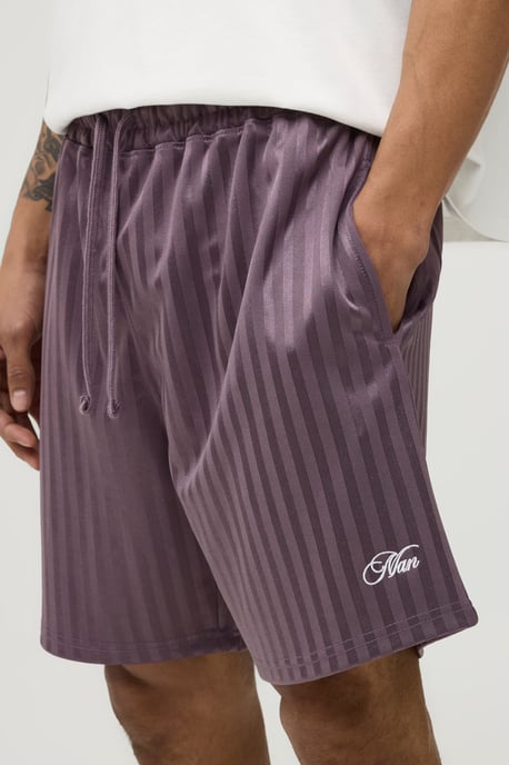 Regular Fit Striped Man Script Short - Image 2