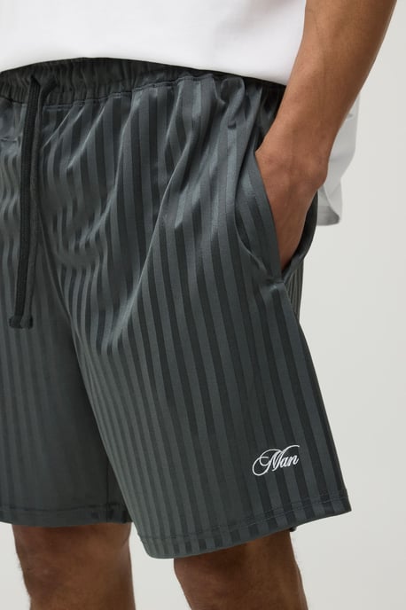 Regular Fit Striped Man Script Short - Image 3