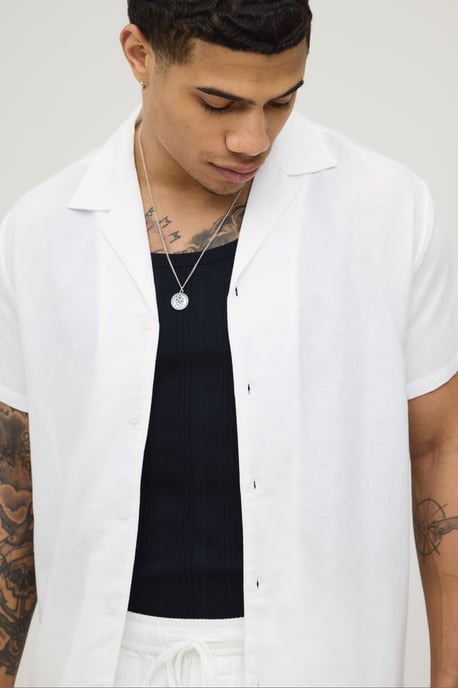 Holiday Linen Blend Regular Shirt & Relaxed Short Set - Image 3