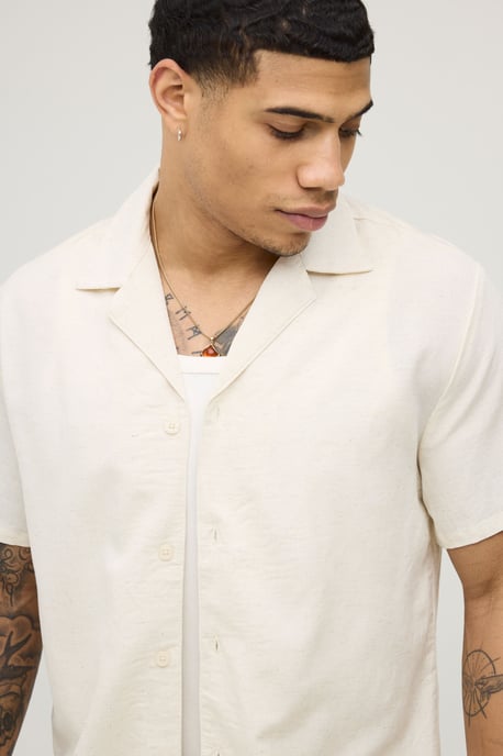 Holiday Linen Blend Regular Shirt & Relaxed Short Set - Image 3