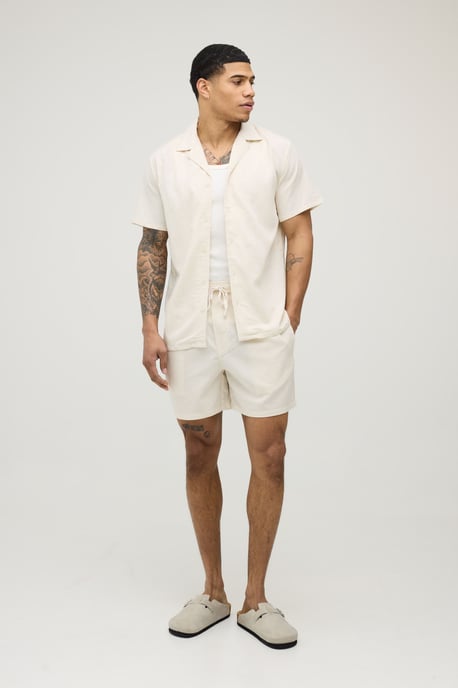 Holiday Linen Blend Regular Shirt & Relaxed Short Set - Image 4