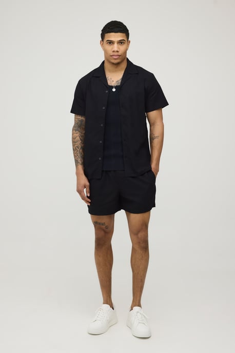 Holiday Linen Blend Regular Shirt & Relaxed Short Set - Image 4