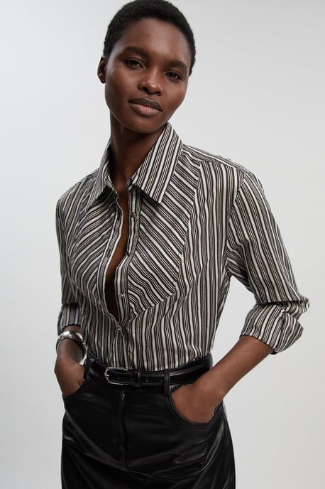 Poplin Stripe BIb Woven Shirt - Image 1