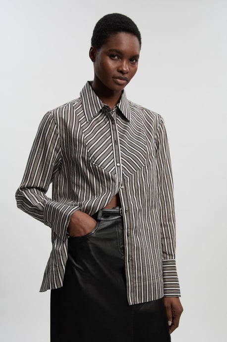 Poplin Stripe BIb Woven Shirt - Image 2