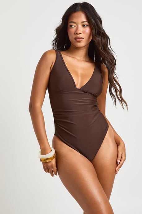 Tummy Control Plunge Swimsuit - Image 1