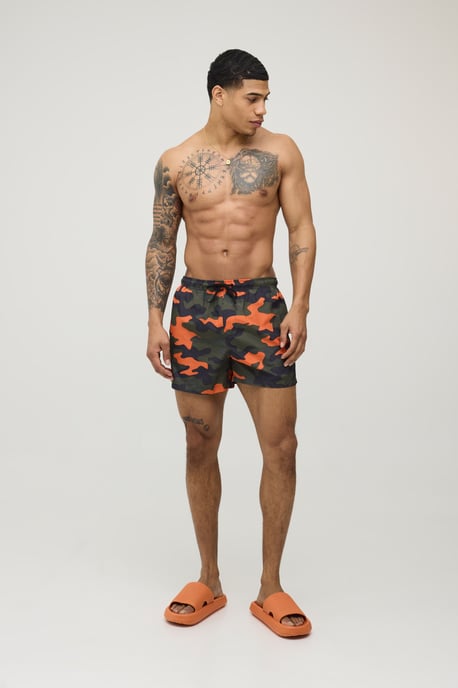 Camo Print Short Length Swim Short - Image 4