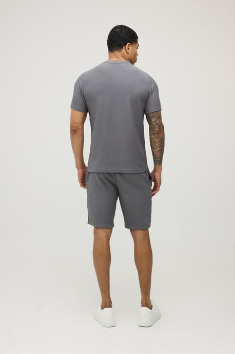Slim Fit Ribbed Jersey T-Shirt & Shorts Set - Image 3