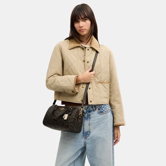 Rowan Satchel Bag In Loved Signature Canvas With Charms - Image 5
