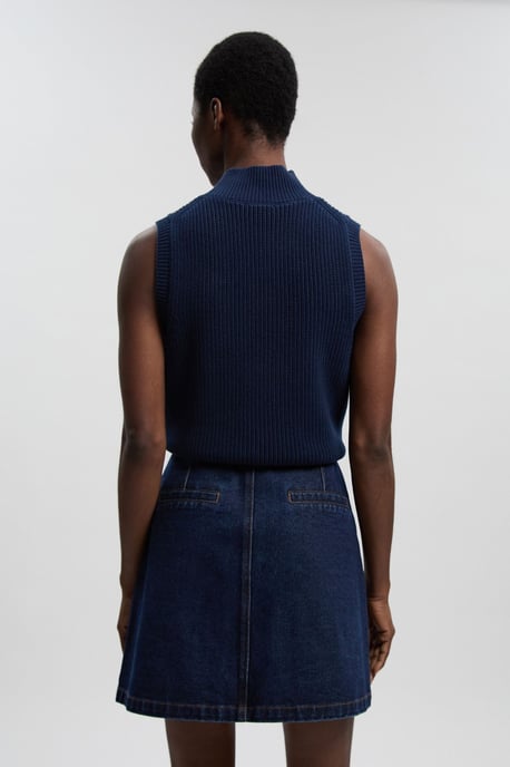 Petite Denim Button Front Mini Skirt - Image 4