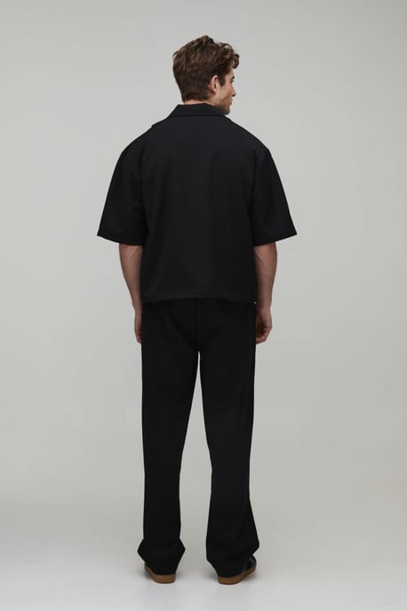 Pleat Detail Zip Up Half Sleeve Overshirt Co-Ord - Image 2