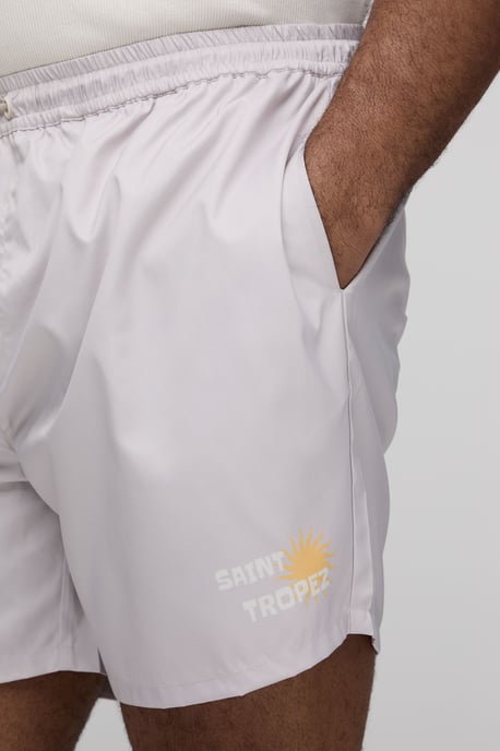 Plus St Tropez Placement Print Mid Length Swim Shorts - Image 3