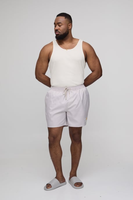 Plus St Tropez Placement Print Mid Length Swim Shorts - Image 4